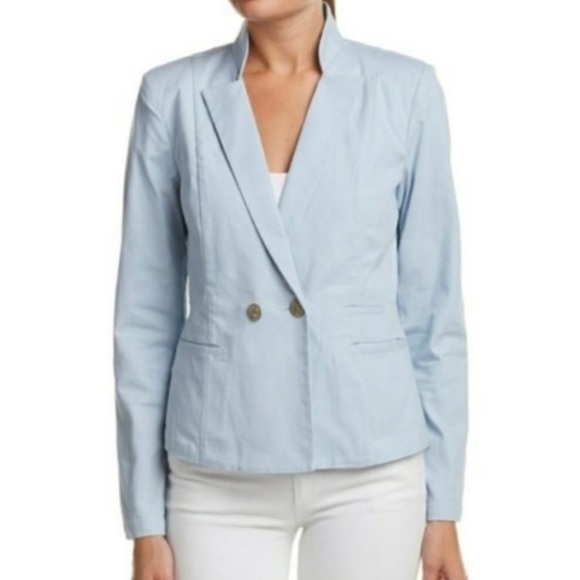 CAbi Jackets & Blazers - Cabi Pastel Blue Double Breasted Jacket Blazer 6 Lightweight Wedgwood